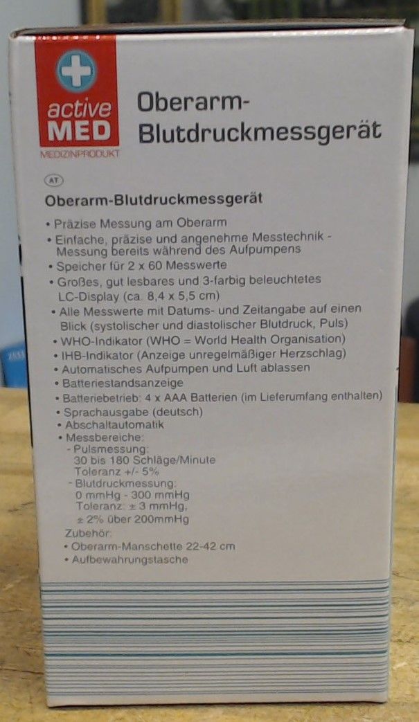 Active Med Oberarm-Blutdruckmessgerät